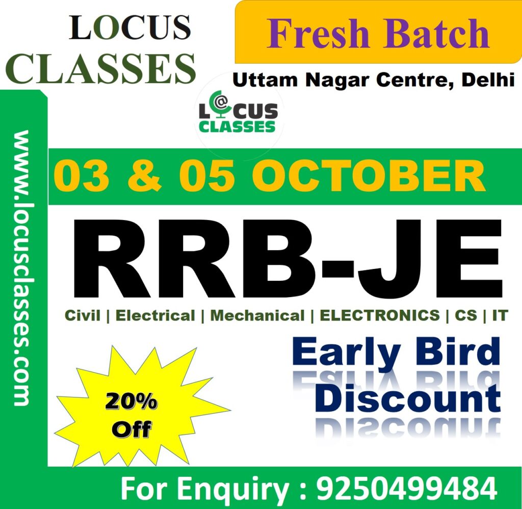 Locus Classes - Join New Batch For RRB JE Coaching In Delhi 